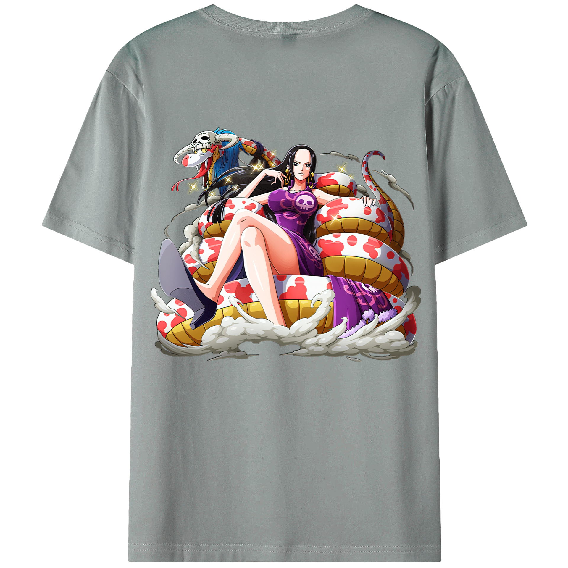 ワンピース ボア・ハンコック ONE PIECE Boa·Hancock 綿100％ メンズ半袖Tシャツ（バックプリント） 通気性
